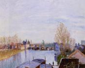 阿尔弗莱德 西斯莱 : The Loing at Moret, the Laundry Boat